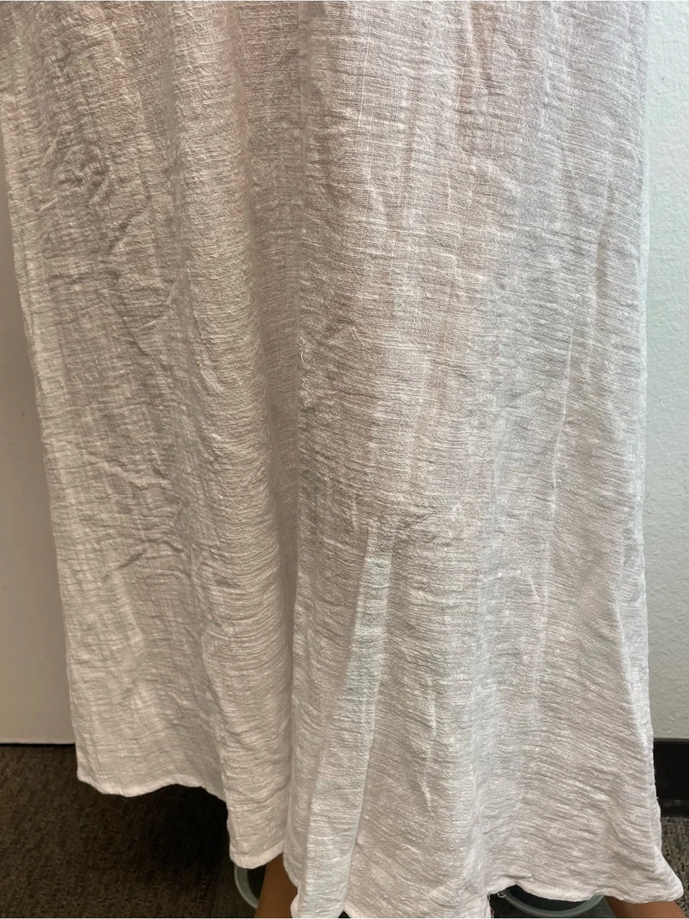 Olivaceous White Cutout Gauze Cotton Maxi Dress with Puff Sleeves S - Picture 5 of 10